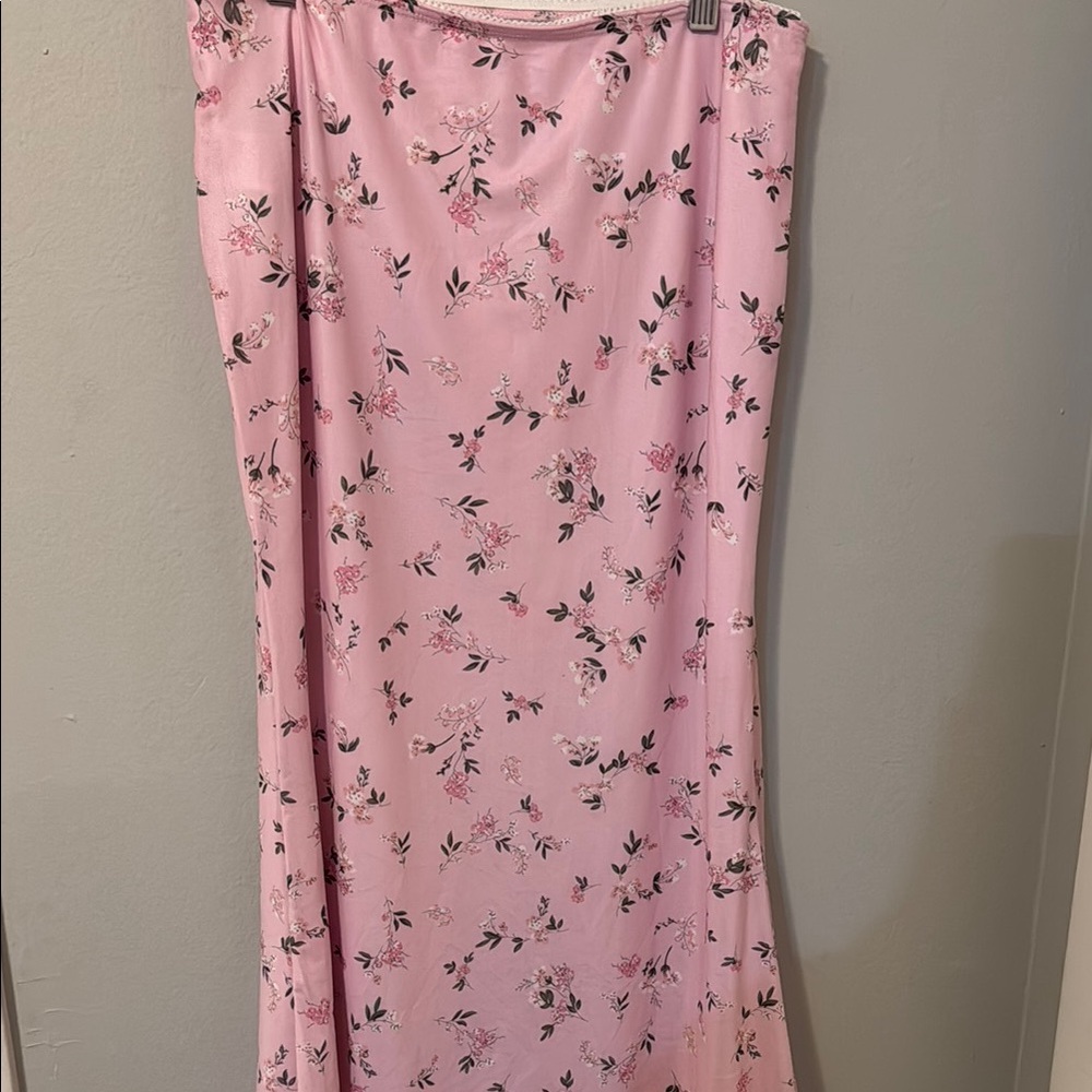 SHEIN Pink Maxi Slip Skirt for Casual Resort Wear